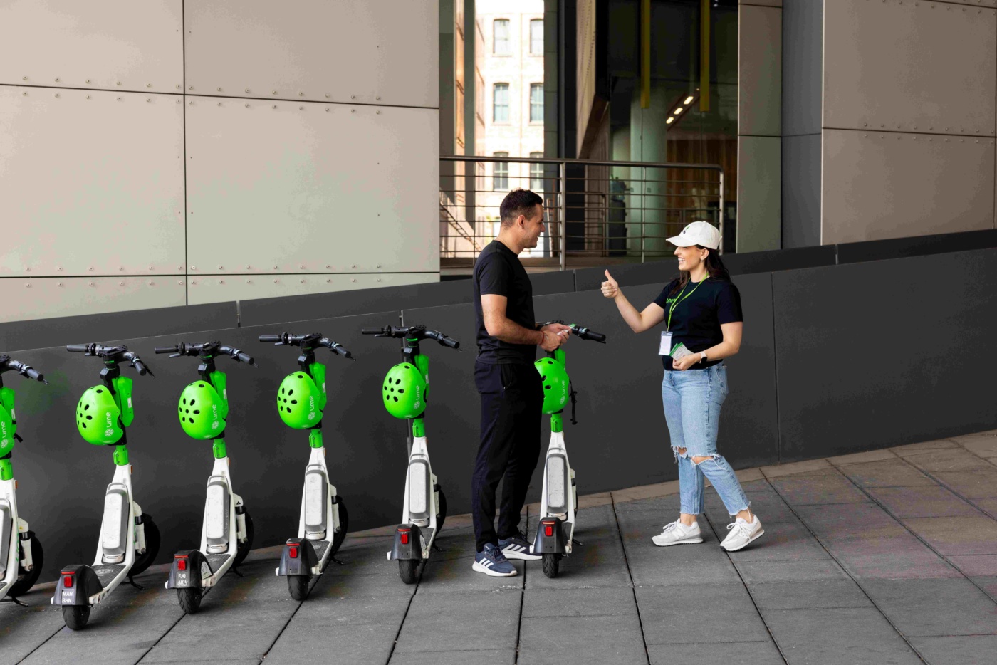 Lime scooters outside